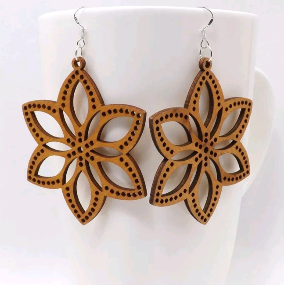 Handmade Beautiful Wood Dangle Drop Earrings